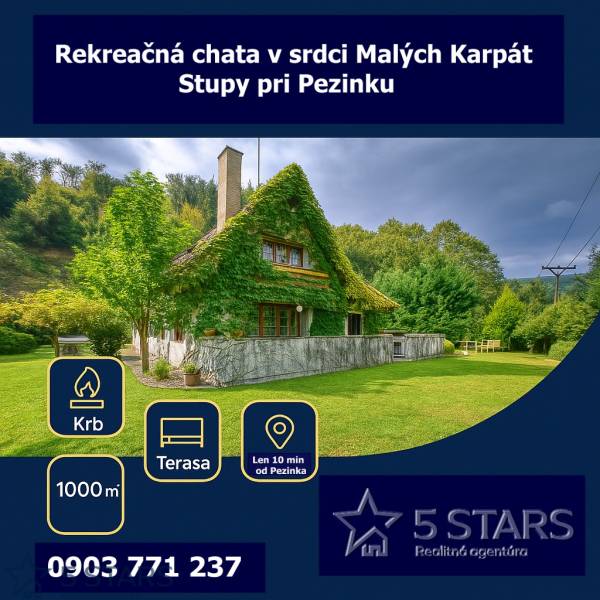 Sale Cottage, Cottage, Stupy, Pezinok, Slovakia